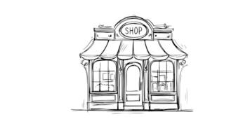 Animation forms a sketch of the shop icon video