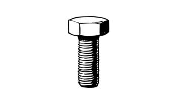animación formas un bosquejo de el nueces y tornillos icono video