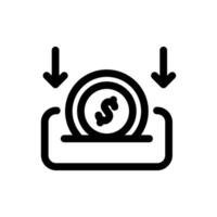 Insert Coins Icon Line Style Finance Simple Design Perfect Illustrations. vector