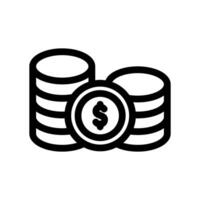 Coins Icon Line Style Finance Simple Design Perfect Illustrations. vector