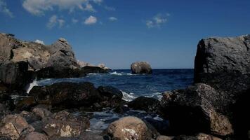 Wave crushing coast , Large Ocean Beautiful Wave, Awesome power of waves breaking over dangerous rocks video