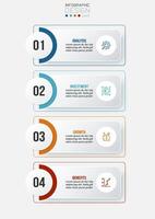 Workflow for business presentation infographic template. vector