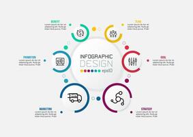 Diagram template for presentation organization vector