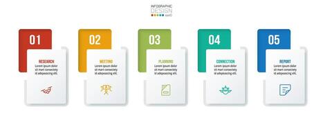 5 steps infographic template. vector
