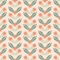 Modern smooth geometric abstract flowers calendula with branches in the folk Scandinavian style. Minimalistic ornament pastel beige background vector