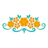The botanical boundary of the frame line with geometric colors and leaves. Beatifull Folcloric Scandinavian motive wreath vector