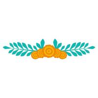 Flat botanical boundary of the frame line with geometric colors and leaves. Folcloric Scandinavian motive wreath vector