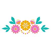 Beatifull botanical boundary of the frame line with geometric colors and leaves. Folcloric Scandinavian motive wreath vector