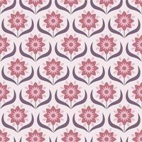 Modern smooth geometric abstract flowers of Herbers with leaves in the folk Scandinavian style. Minimalistic ornament Pastel Pink background vector