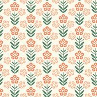 Modern smooth geometric abstract flowers of marigolds with leaves in the folk Scandinavian style. Minimalistic ornament beige background vector