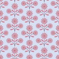 Modern smooth geometric abstract flowers of the calendula bouquet in a folk Scandinavian style. Minimalistic ornament Pastel Blue background vector