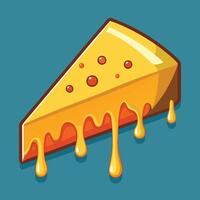 A piece of cheese with melted cheese on it vector