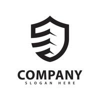 Simple Modern Shield Logo Template Illustration Design vector