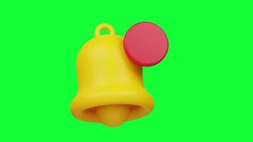 3D Alert Notification Icon Animation with Green Screen Background video