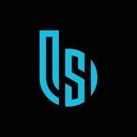 Blue Minimalist Initial Monogram Logo. vector