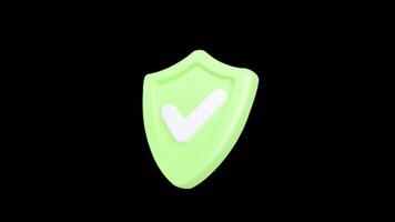 A green shield with a check mark on it video