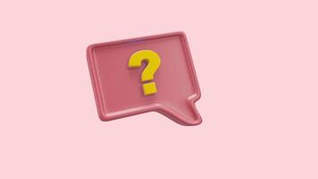 A pink speech bubble with a question mark on it video