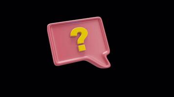 A pink speech bubble with a question mark on it video