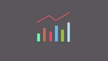 A colorful graph bar with a line going up video