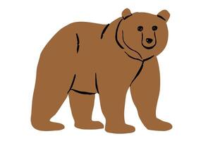 Cartoon Brown Bear Animal Illustration and Icon Isolated on White Background vector