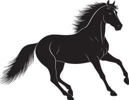 Elegant horse silhouette illustration vector