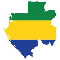Gabon map with Gabon flag vector