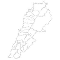 Lebanon map. Map of Lebanon in administrative provinces in white color vector