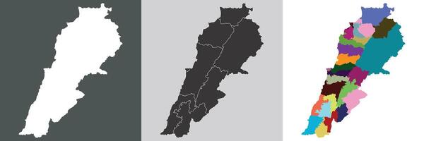 Lebanon map. Map of Lebanon in set vector