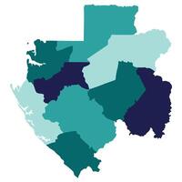 Gabon map. Map of Gabon in administrative provinces in multicolor vector