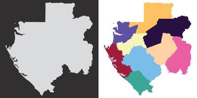 Gabon map. Map of Gabon in set vector