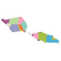 Samoa map in administrative provinces in multicolor vector