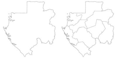 Gabon map. Map of Gabon in white set vector