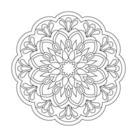 Abstract element flower paper mandala design coloring book page vector