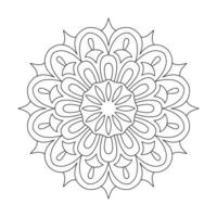Abstract simple flower paper mandala design coloring book page vector
