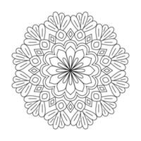 Design element flower paper mandala design coloring book page vector