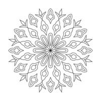 Design leaf element flower paper mandala design coloring book page vector