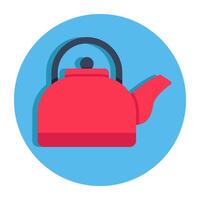 An editable design icon of tea kettle vector