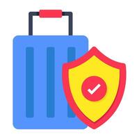 design of trolley bag with briefcase, luggage icon vector
