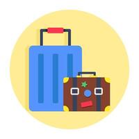 design of trolley bag with briefcase, luggage icon vector