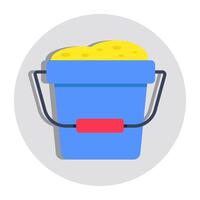 Mud and basket denoting concept of mud pail vector