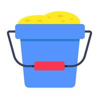 Mud and basket denoting concept of mud pail vector