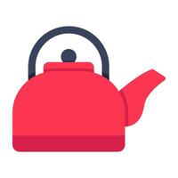 An editable design icon of tea kettle vector