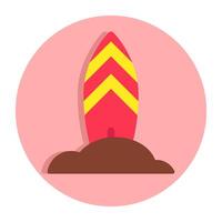 Adventure board icon, trendy design of surfboard vector