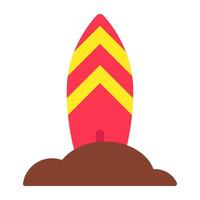 Adventure board icon, trendy design of surfboard vector