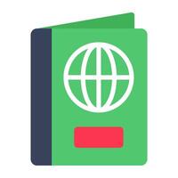 A flat design icon of passport, editable vector