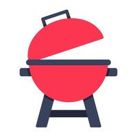 A flat design icon of bbq stove vector