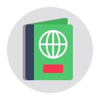A flat design icon of passport, editable vector