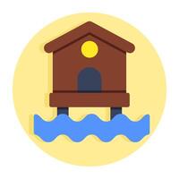 A beautiful design icon of beach home vector