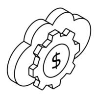 Modern design icon of cloud money setting vector