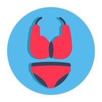 Bra with pentie, icon of ladies undergarments vector